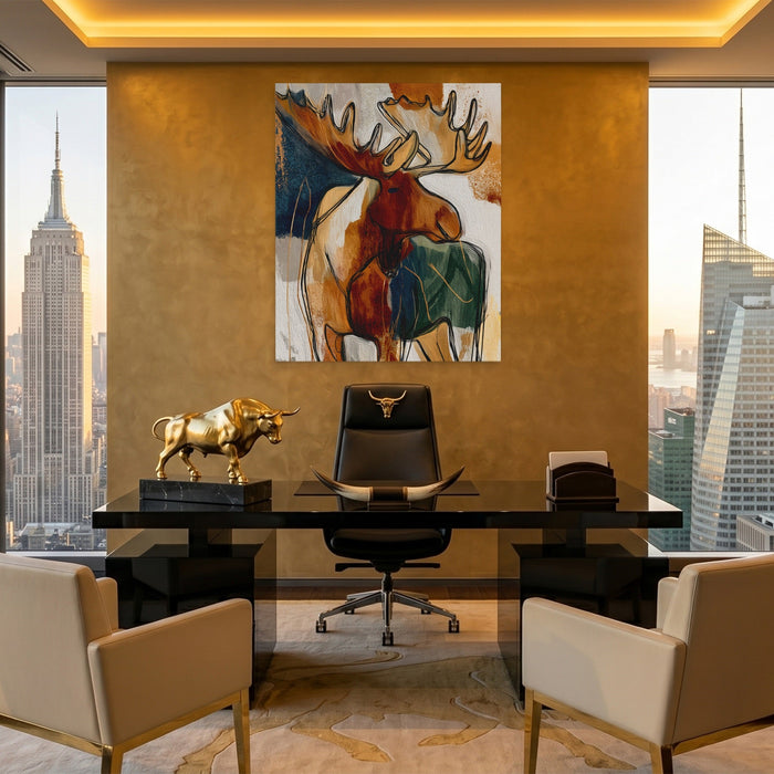 Moose Amber Profile canvas wall art, room view