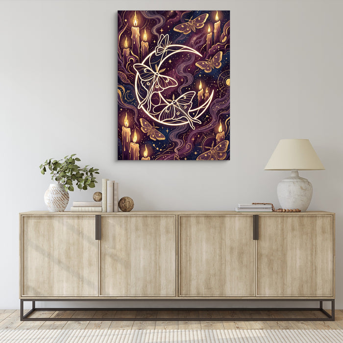 Moths Golden Glow — moths golden glow sq living room desk 1port flush print