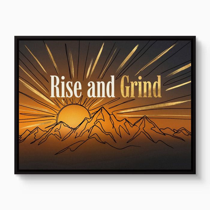 Mountains Golden Sunrise — mountains golden sunrise white studio framed black