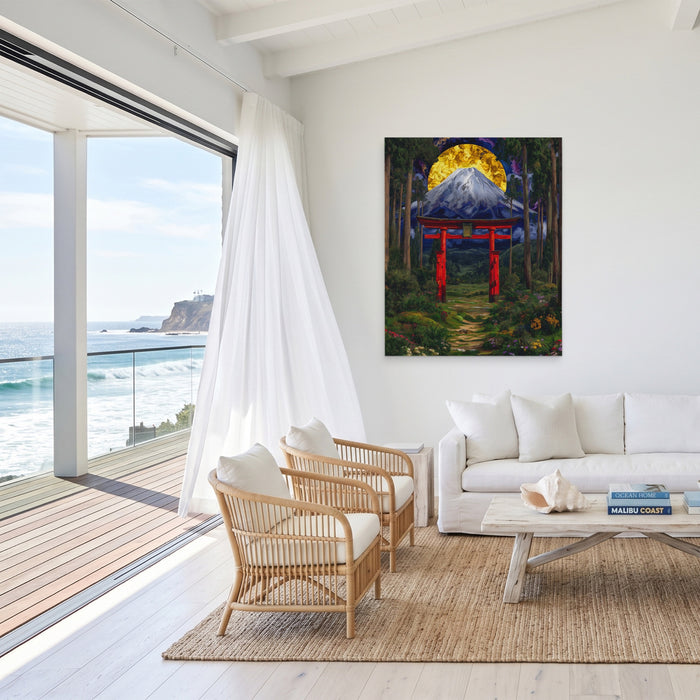 Mt. Fuji Sacred Gateway canvas wall art, room view