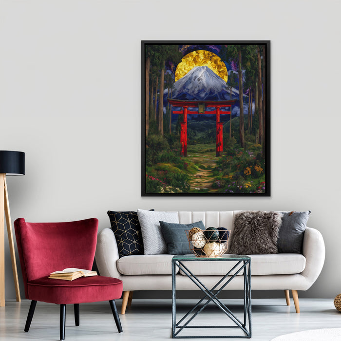 Mt. Fuji Sacred Gateway canvas wall art, room view