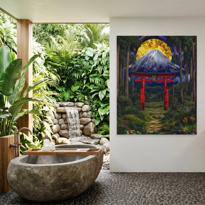 Mt. Fuji Sacred Gateway canvas wall art, room view