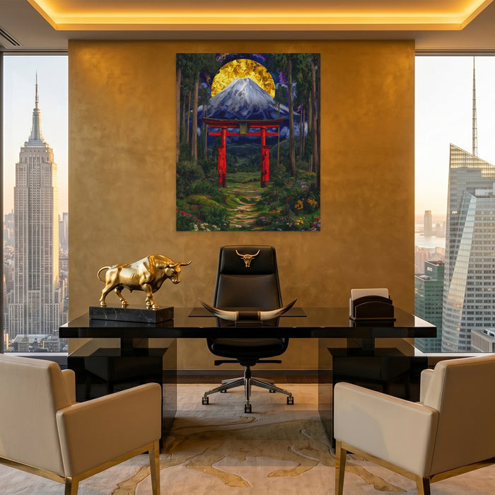 Mt. Fuji Sacred Gateway canvas wall art, room view