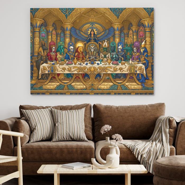 Mummies Last Supper canvas wall art, room view
