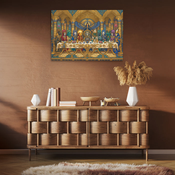 Mummies Last Supper canvas wall art, room view