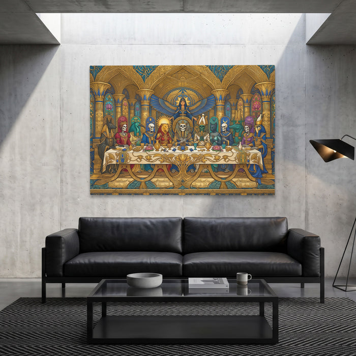 Mummies Last Supper canvas wall art, room view