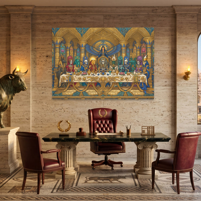 Mummies Last Supper canvas wall art, room view