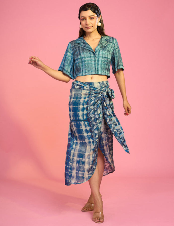 Murtasim Drape Skirt Set