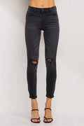 Mylea Whiskered Black Skinny Jeans