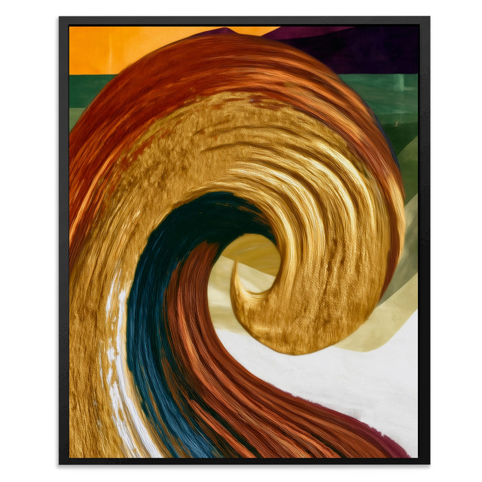 Natural Pigment Swirl canvas wall art, room view