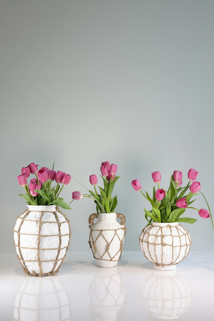 Nautica Woven Barrel Vase White