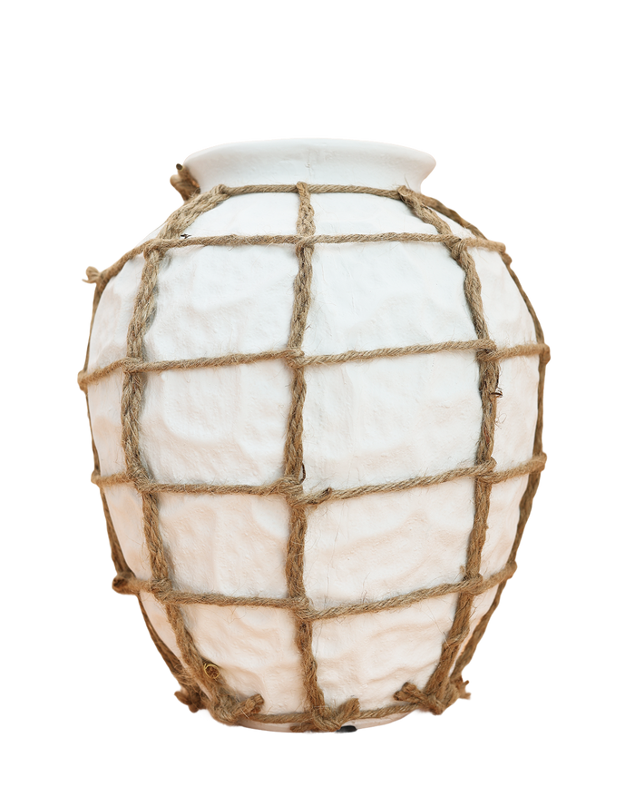 Nautica Woven Barrel Vase White