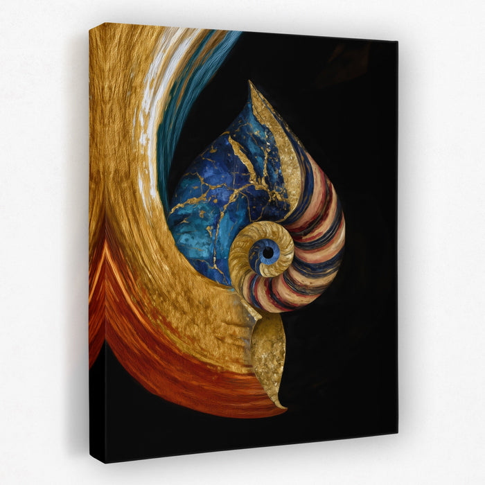 Nautilus Golden Spiral canvas wall art
