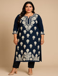 Navy blue chikankari kurti Singapore