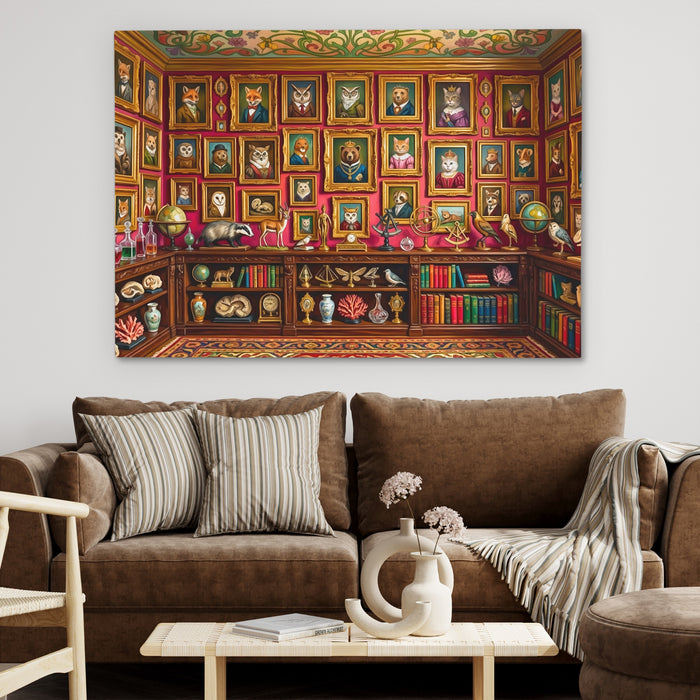 Nocturnal Relatives Room canvas wall art, room view