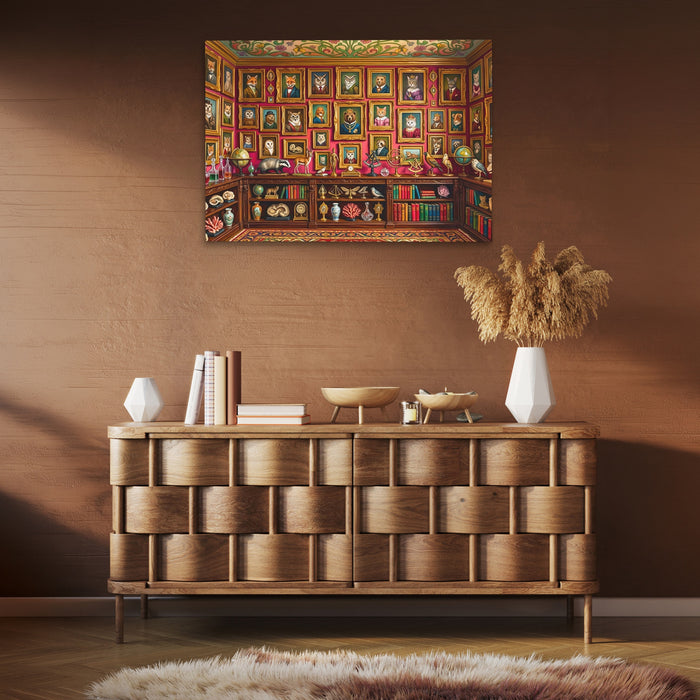 Nocturnal Relatives Room canvas wall art, room view
