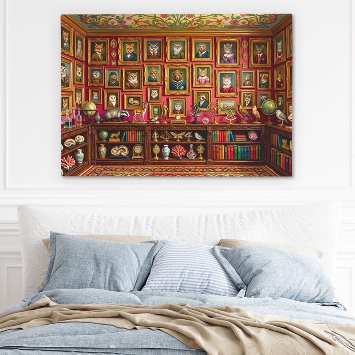 Nocturnal Relatives Room canvas wall art, room view