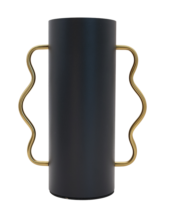 Noir Serpentine Tall  Metal Vase