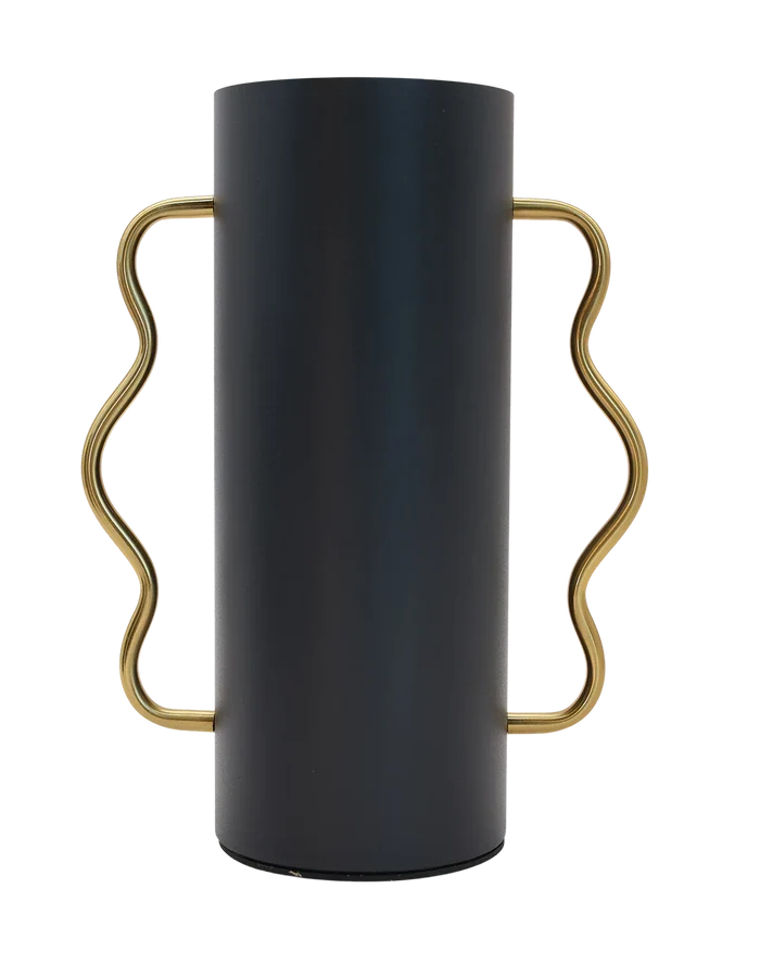 Noir Serpentine Tall  Metal Vase
