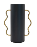 Noir Serpentine Tall  Metal Vase