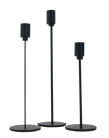 Obsidian Minimal Taper Candle Holders - Set of 3