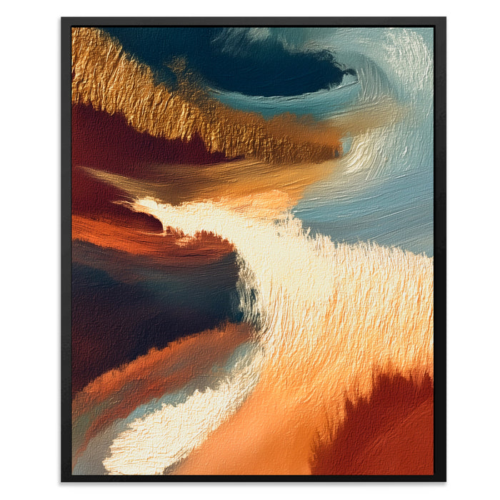 Ocean Waves Moonlight canvas wall art, room view