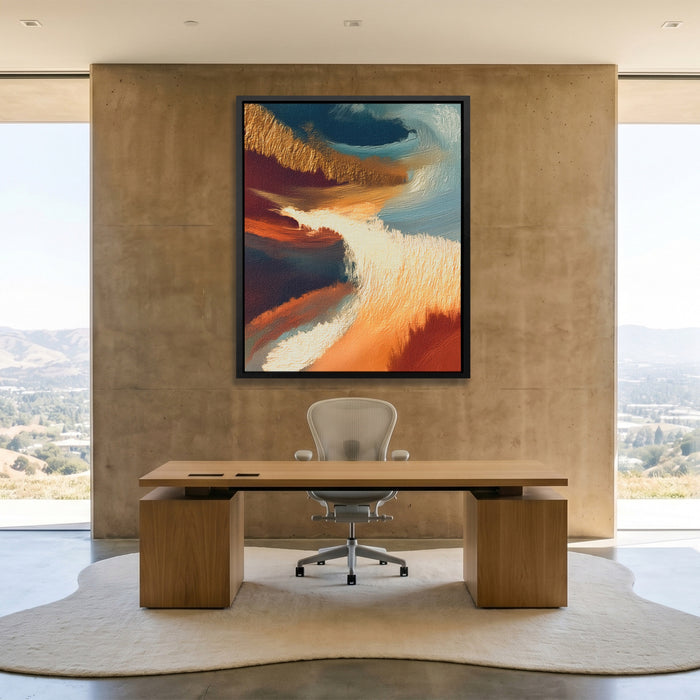 Ocean Waves Moonlight canvas wall art, room view