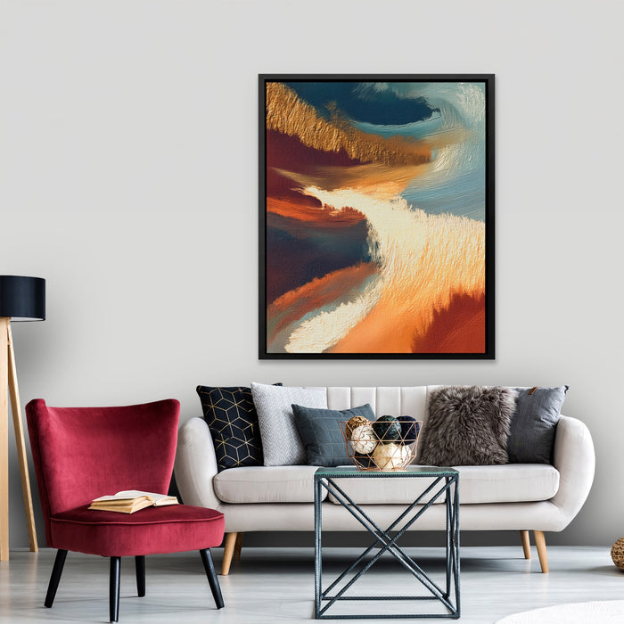 Ocean Waves Moonlight canvas wall art, room view