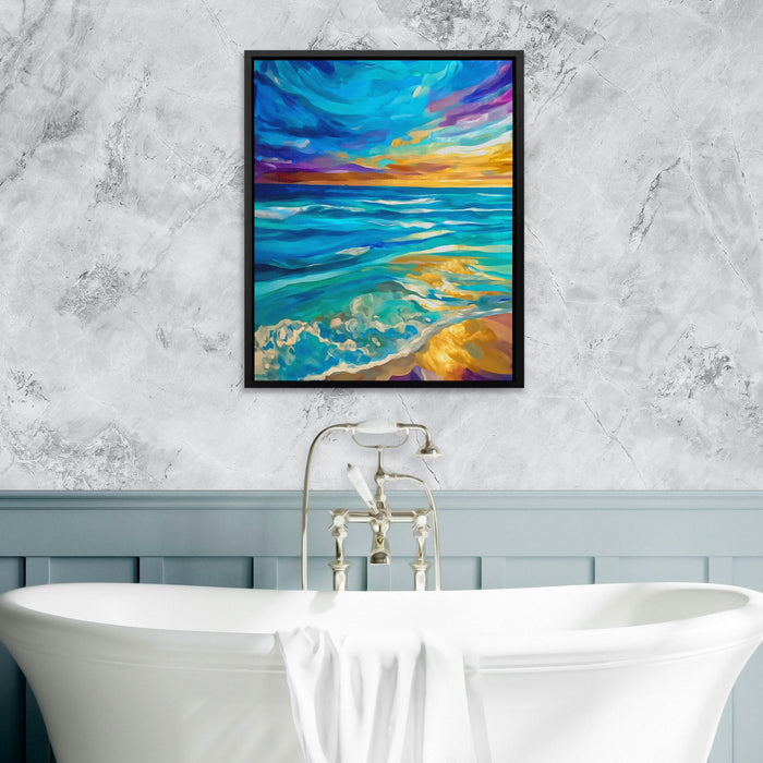 Ocean's Golden Tempest - Luxury Wall Art