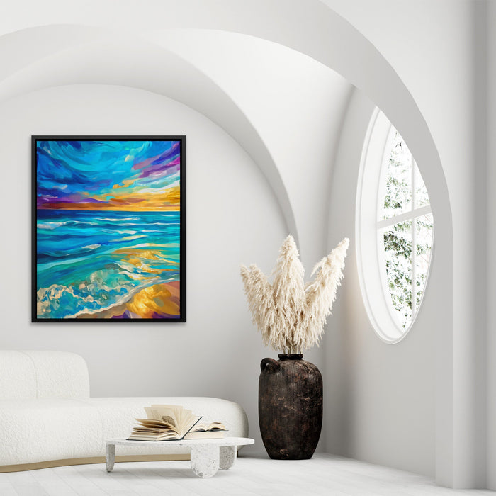 Ocean's Golden Tempest - Luxury Wall Art