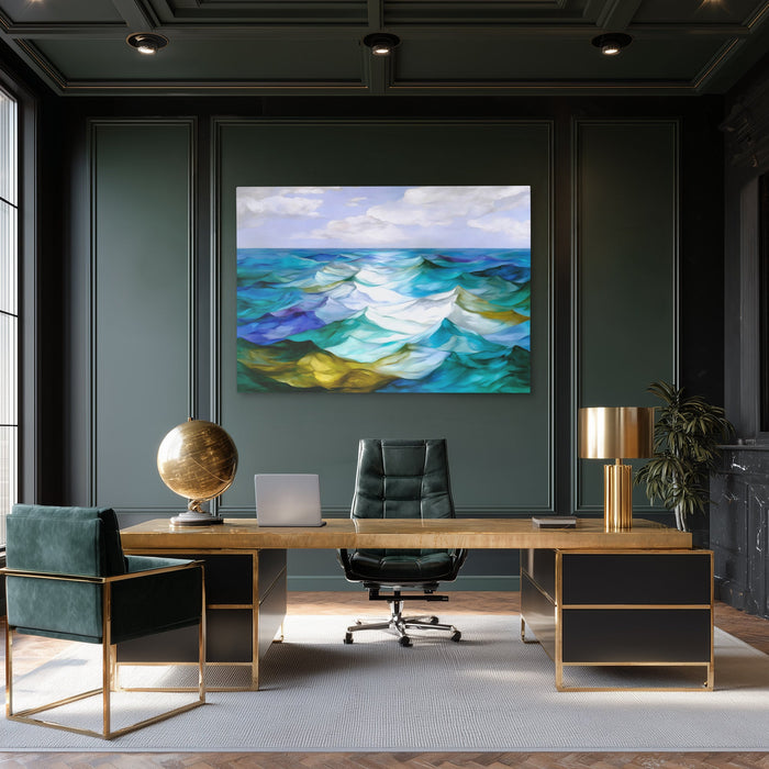 Ocean's Rolling Symphony - Luxury Wall Art