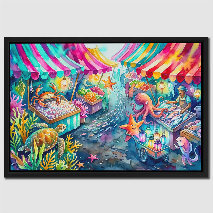 Octopus Bioluminescent Bazaar canvas wall art