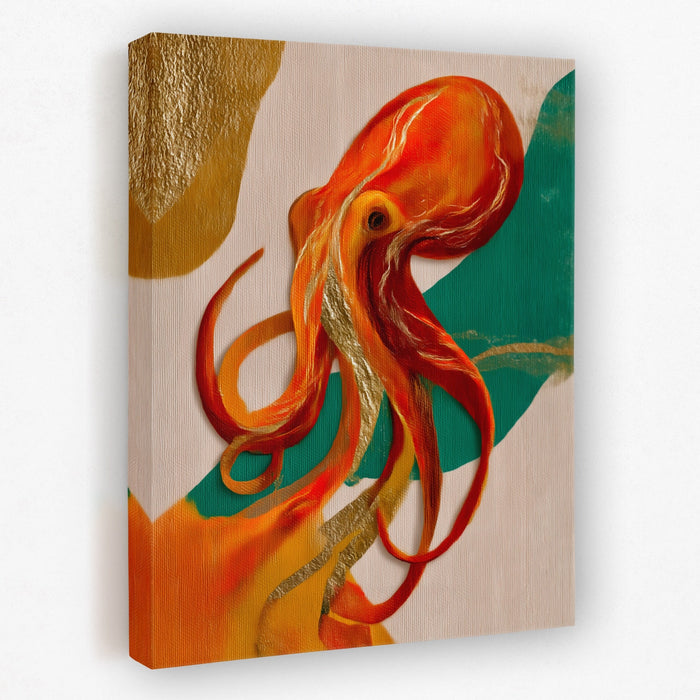 Octopus Flowing Line canvas wall art