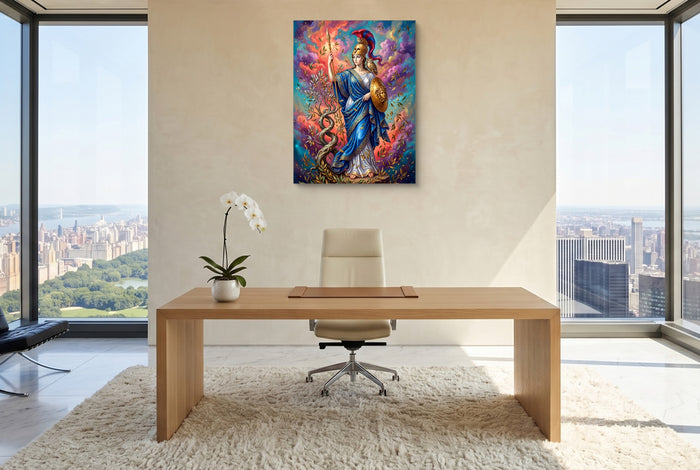 Olympian Athena — olympian athena office with city view 5 1port flush print