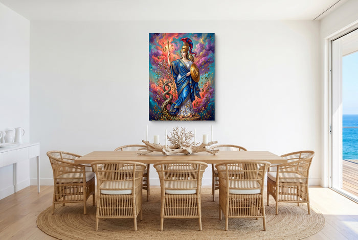 Olympian Athena — olympian athena small dining room with ocean view 1port flush print