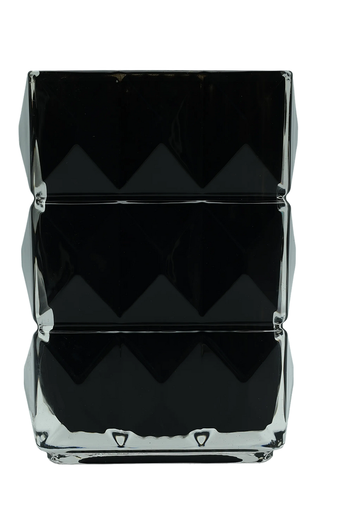 Onyx Prisim Cyrstal Vase Black