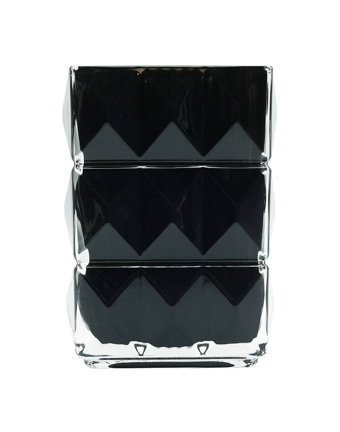 Onyx Prisim Cyrstal Vase Black