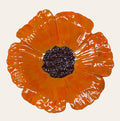 Orange Poppy Bird Bath Bowl