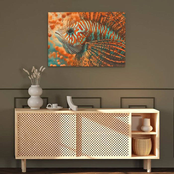 Orange Tropical Fish - Wall Art in Black Frame