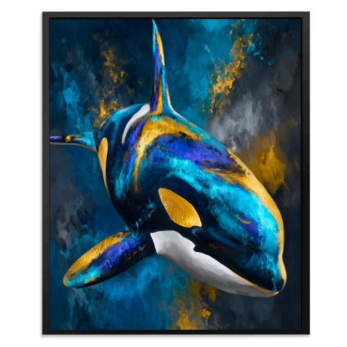 Orca Charcoal Silver canvas wall art