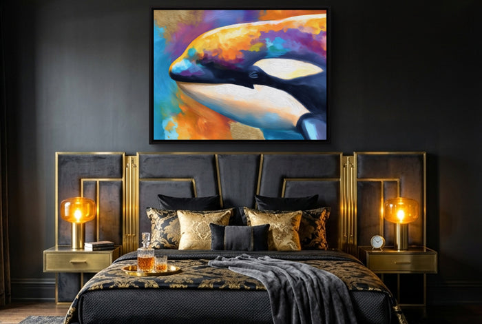 Orca Prismatic Portrait — orca prismatic portrait bedroom with window 2 1land framed black
