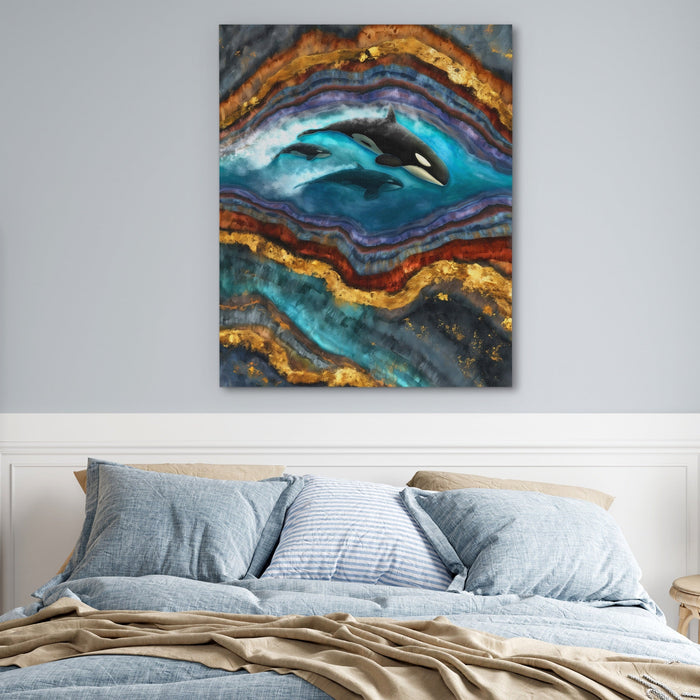 Orcas Stratified Hunt canvas wall art, room view