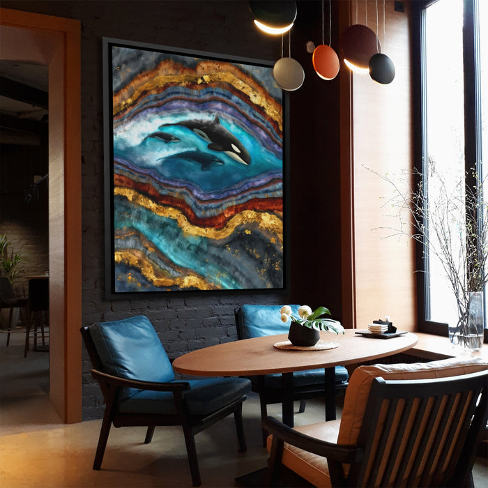Orcas Stratified Hunt canvas wall art, room view