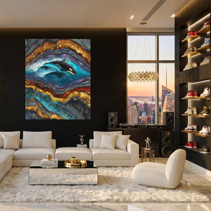 Orcas Stratified Hunt canvas wall art, room view