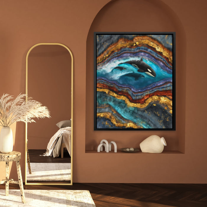Orcas Stratified Hunt canvas wall art, room view