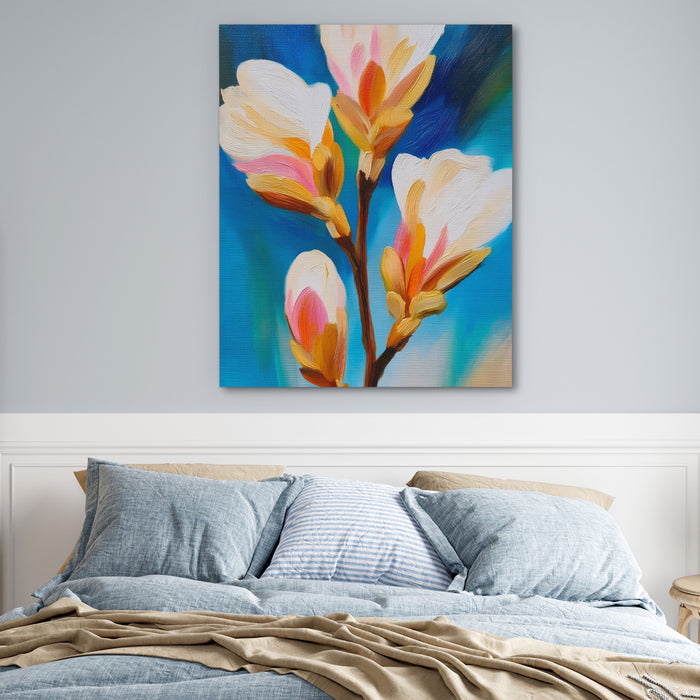 Orchid Branch Bloom canvas wall art, room view