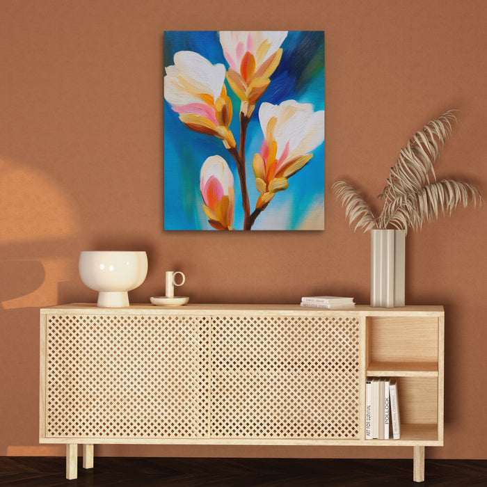 Orchid Branch Bloom canvas wall art, room view