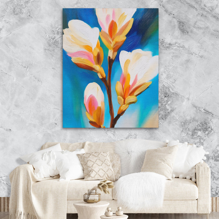 Orchid Branch Bloom canvas wall art, room view