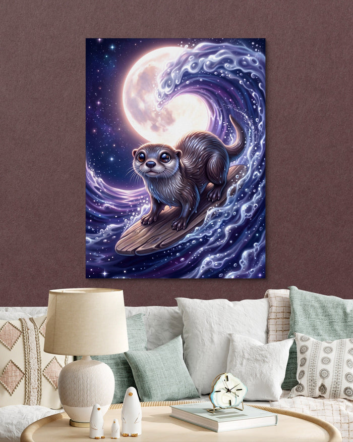 Otter on Lunar Wave - Luxury Wall Art