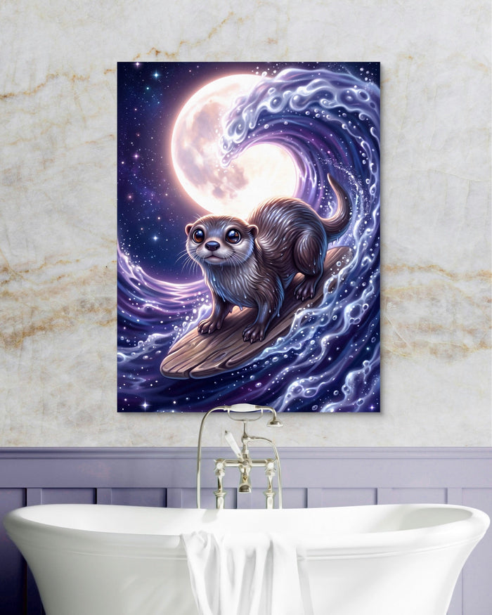 Otter on Lunar Wave - Luxury Wall Art
